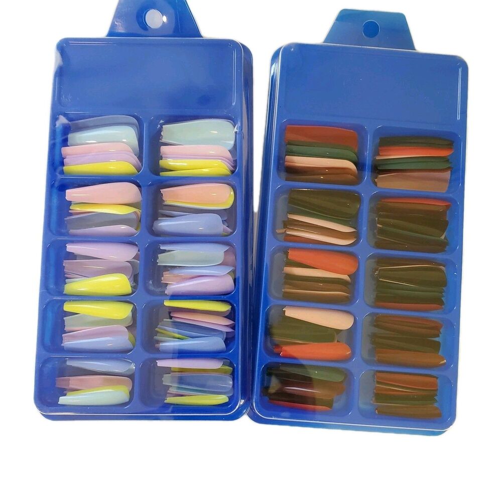 Lot‎ Of 2 Fake Nail Packs Multicolored
